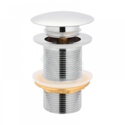 32/40mm Bathroom Chrome Mushroom Solid Brass Basin Pop Up Waste NO Overflow